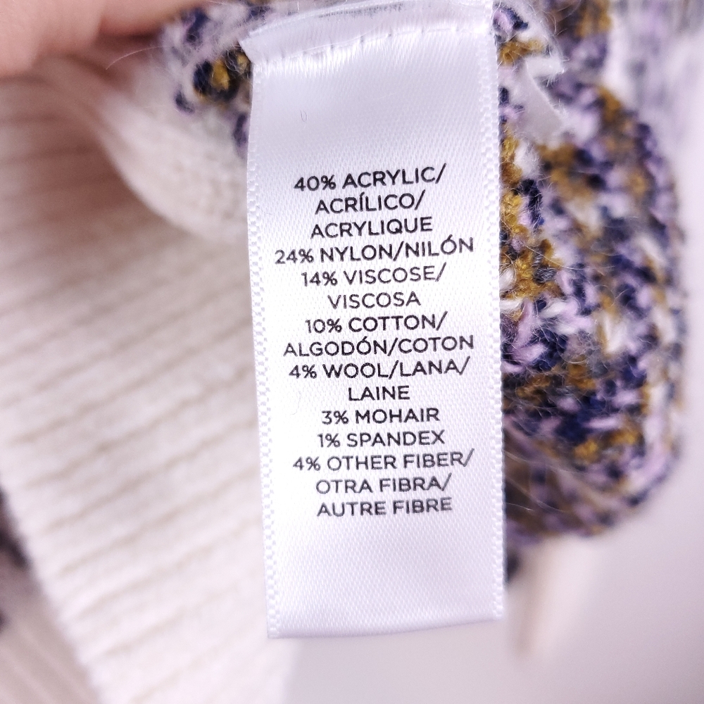 LOFT Painterly Floral Scoup Neck Sweater - Picture 7 of 8